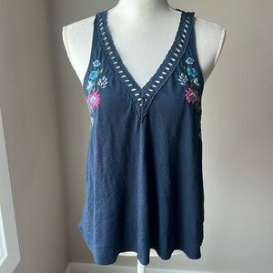 Hollister Top with Floral Embroidery Top